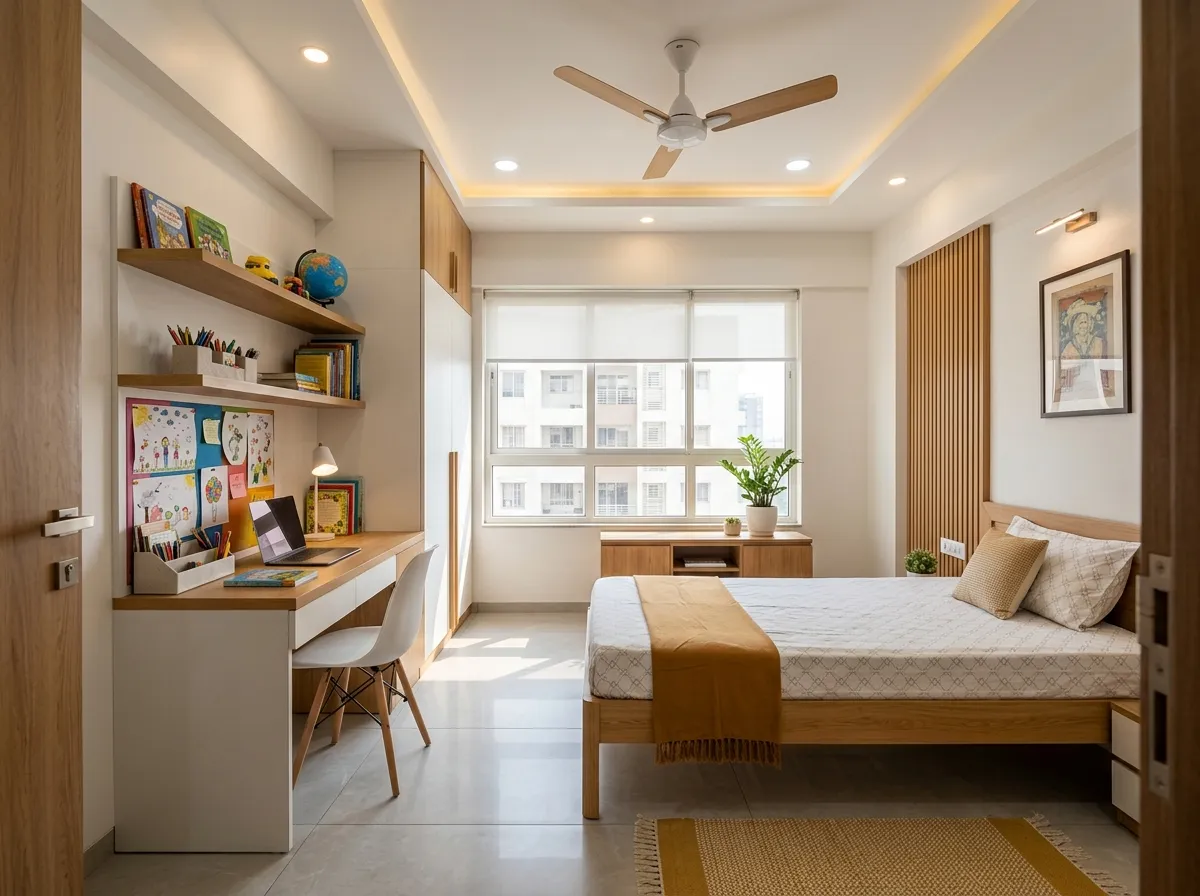 Vibrant kids bedroom design featuring clean layouts and custom furniture